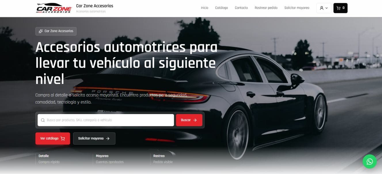 Preview of the Car Zone Accesorios project developed by Ken Code